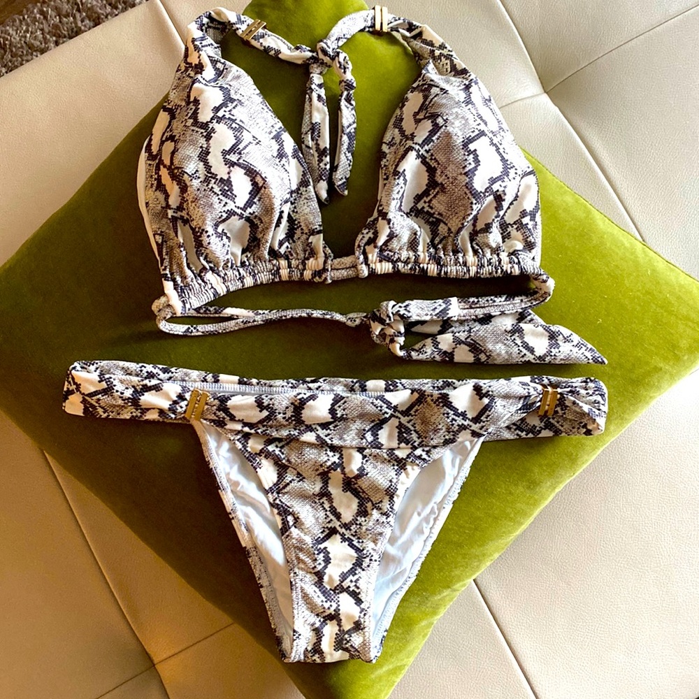 Snakeskin Bikini Set by Paula Hermanny. Made in Brazil.